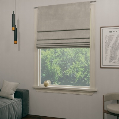 Roman blind for curtain rail in cappuccino, made to measure