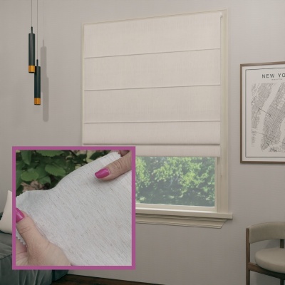 Linen Roman Blind in a Beige Shade