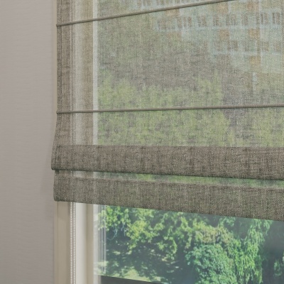 Linen Roman Blind in Dark Gray Color