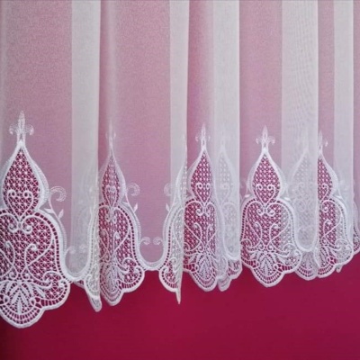 Stylish exclusive curtain with white guipure ornamental design 