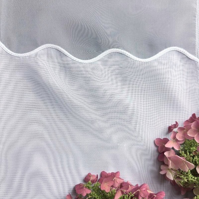 Subtle curtain with white voile bottom swirl pattern