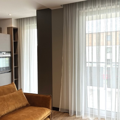 Beautiful smooth cream coloured curtain