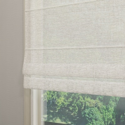 Ecru Linen Roman Blind with Distinct Texture