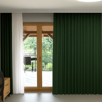 Beautiful blackout blackout curtain, matt, single colour, emerald green