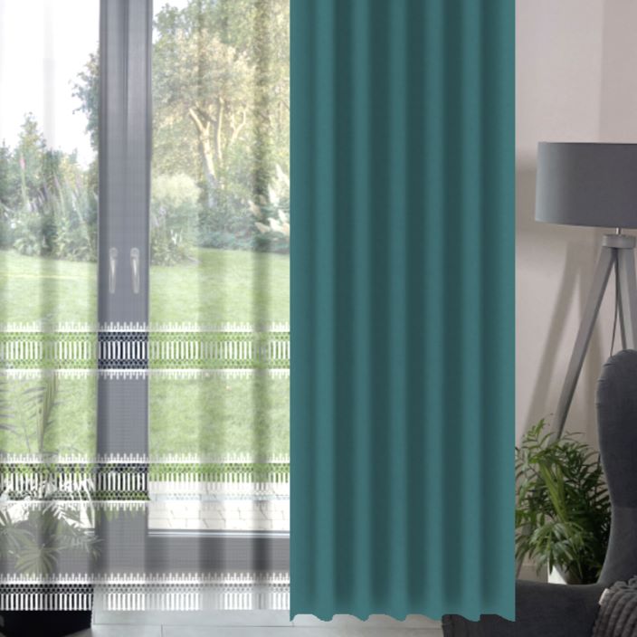 visualisation of a drape and curtain against a picture of a window